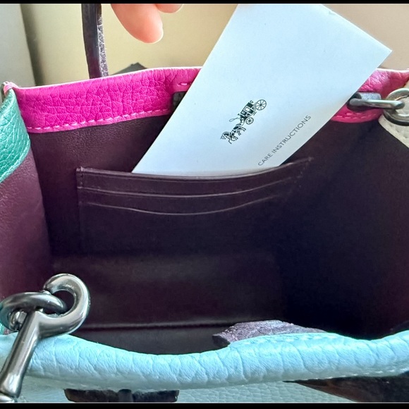 Coach Cashin Carry Mini Colourblock Pebble Leather Crossbody-Practically Perfect - Picture 6 of 11